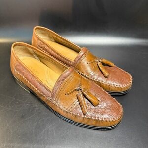 Brass Boot Mens Leather Tassel‎ Loafers Dress Shoes Brown Size 10.5M